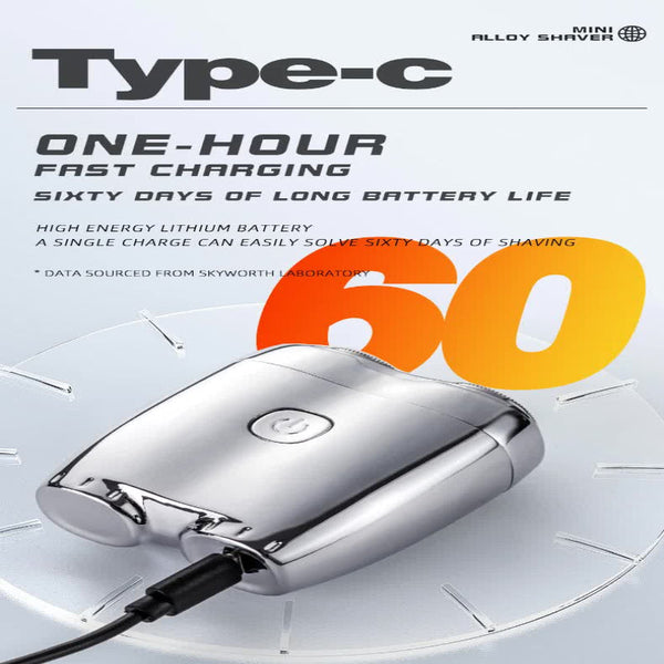 Blue Twin Head Electric Shaver Compact Rechargeable Razor For Men Men's Shavers