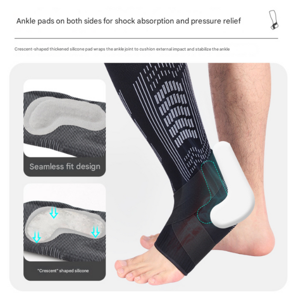 Elosung M Black A Pair Compression Sports Calf Sleeves With Silicone Shock Absorption Protective Leg Support For Running And Training Orthotics Braces