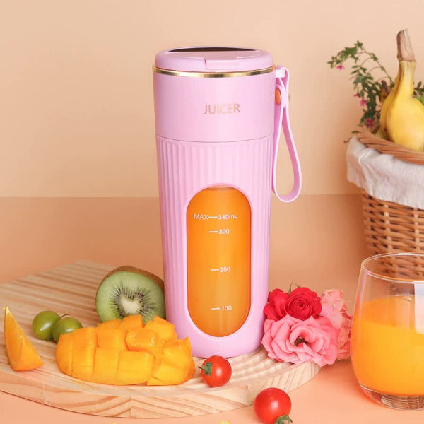 Elosung Pink Portable Mini Blender White Usb Rechargeable Personal Juicer With Straw Gift Countertop Blenders