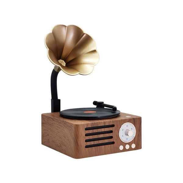 Elosung Gramophone Bluetooth Retro Wireless Music Player With Classic Design Audio Docks & Mini Speakers