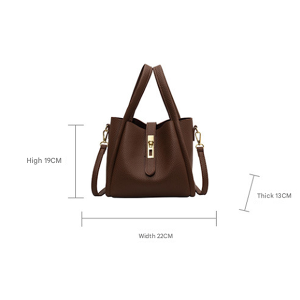 Elosung Elephant Gray Elegant Leather Shoulder Bag Compact Handbag With Strap Women's Bags & Handbags