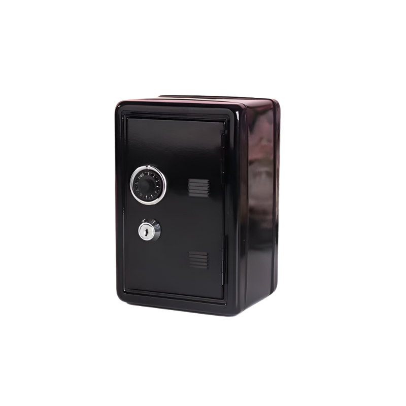 Elosung Black Mini Metal Safe Box With Combination Lock And Key Compact Security Storage Key Safes Boxes & Hideaways