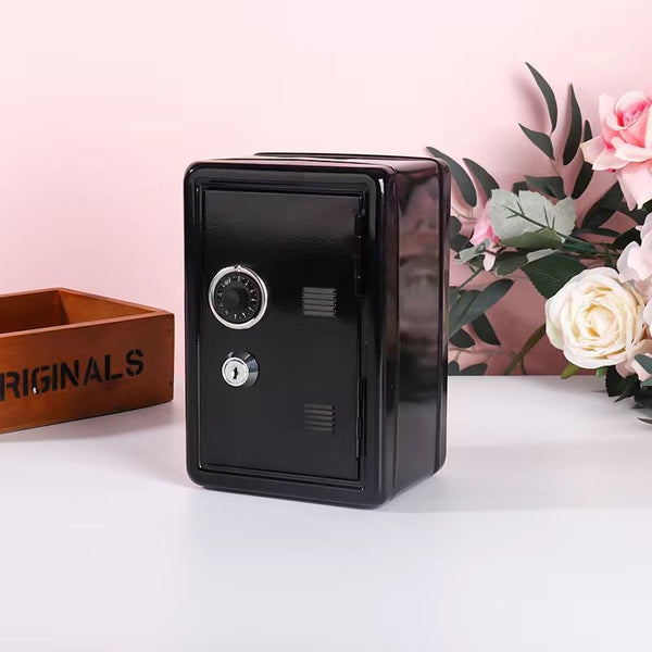 Elosung Black Mini Metal Safe Box With Combination Lock And Key Compact Security Storage Key Safes Boxes & Hideaways
