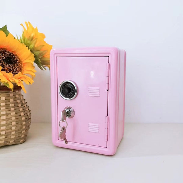 Elosung Pink Mini Metal Safe Box With Combination Lock And Key Compact Security Storage Key Safes Boxes & Hideaways
