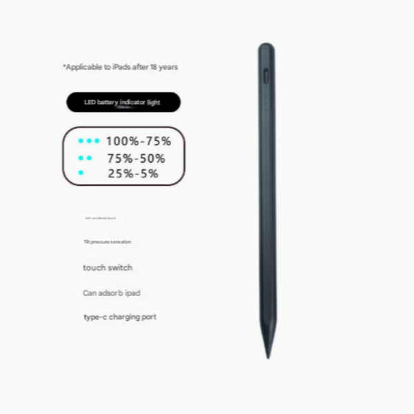 Elosung Black Stylus Pen For Ipad 2018 And Later Tilt Pressure Magnetic Styluses