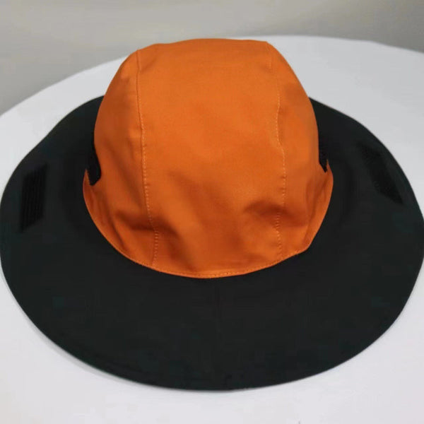 Elosung Orange Outdoor Waterproof Wide Brim Rain Hat Heavy Duty Protection Hats