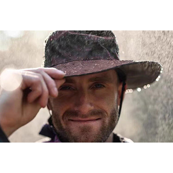 Elosung Dark Purple Outdoor Waterproof Wide Brim Rain Hat Heavy Duty Protection Hats