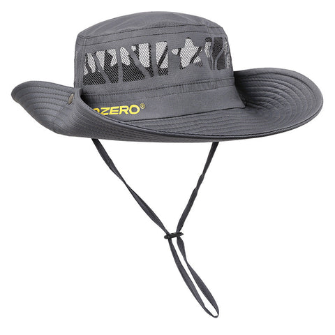 Elosung Grey Outdoor Uv Protection Wide Brim Boonie Hat With Mesh Ventilation Hats