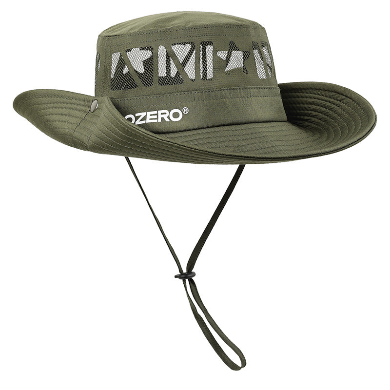 Elosung Military Green Outdoor Uv Protection Wide Brim Boonie Hat With Mesh Ventilation Hats