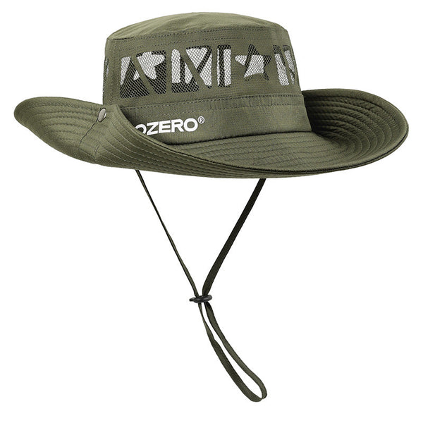 Elosung Military Green Outdoor Uv Protection Wide Brim Boonie Hat With Mesh Ventilation Hats