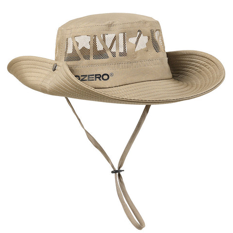 Elosung Khaki Outdoor Uv Protection Wide Brim Boonie Hat With Mesh Ventilation Hats