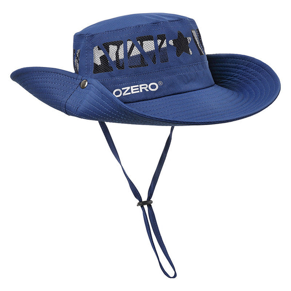 Elosung Navy Blue Outdoor Uv Protection Wide Brim Boonie Hat With Mesh Ventilation Hats