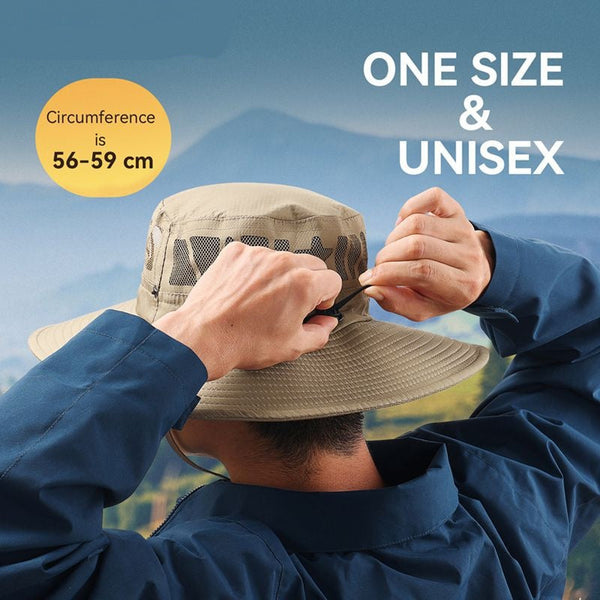 Elosung Navy Blue Outdoor Uv Protection Wide Brim Boonie Hat With Mesh Ventilation Hats