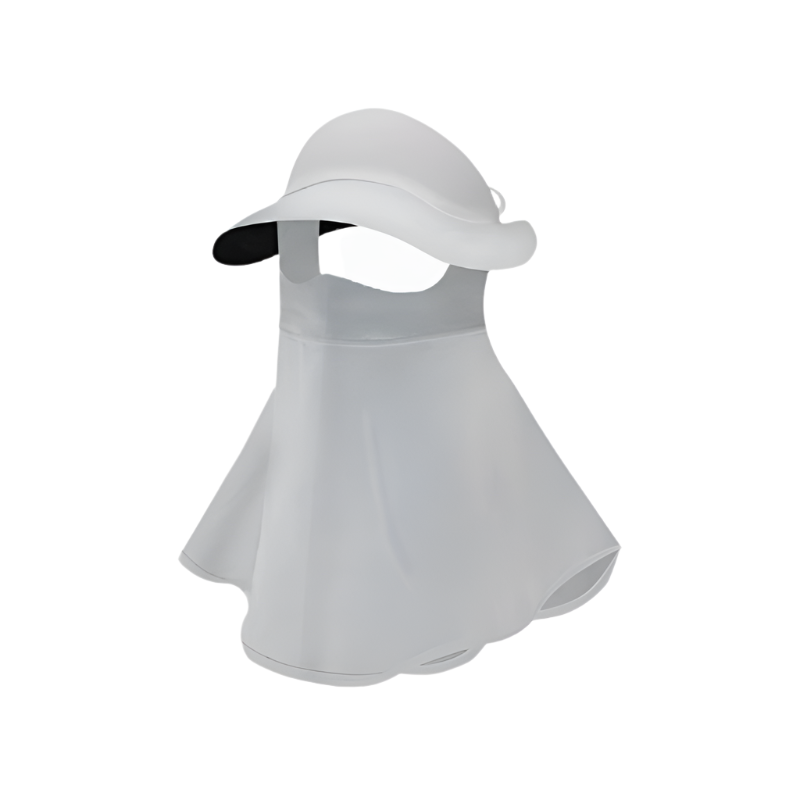 Elosung Light Grey Women's Uv Protection Sun Hat With Detachable Neck Flap And Wide Brim Hats