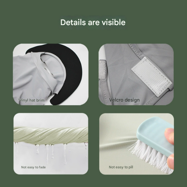 Elosung Light Green Women's Uv Protection Sun Hat With Detachable Neck Flap And Wide Brim Hats