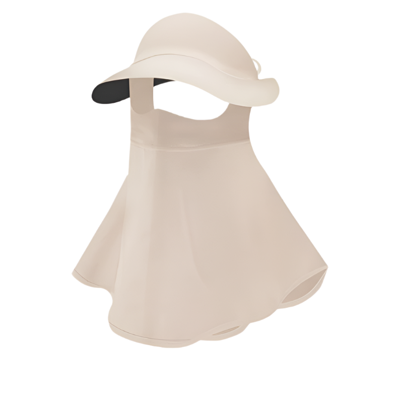 Elosung Light Yellow Women's Uv Protection Sun Hat With Detachable Neck Flap And Wide Brim Hats