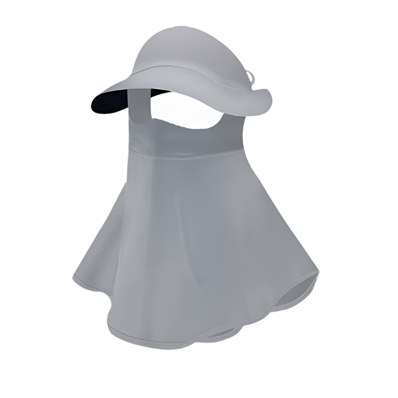 Elosung Grey Women's Uv Protection Sun Hat With Detachable Neck Flap And Wide Brim Hats