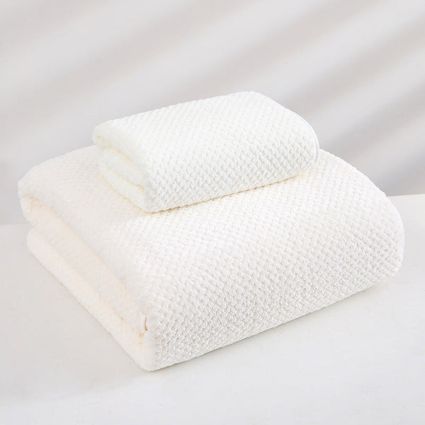 Elosung White Luxury Bath Towel And Hand Set Ultra Soft Absorbent Towels & Washcloths