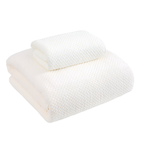 Elosung White Luxury Bath Towel And Hand Set Ultra Soft Absorbent Towels & Washcloths