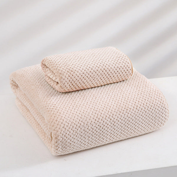 Elosung Light Brown Luxury White Bath Towel And Hand Set Ultra Soft Absorbent Towels & Washcloths