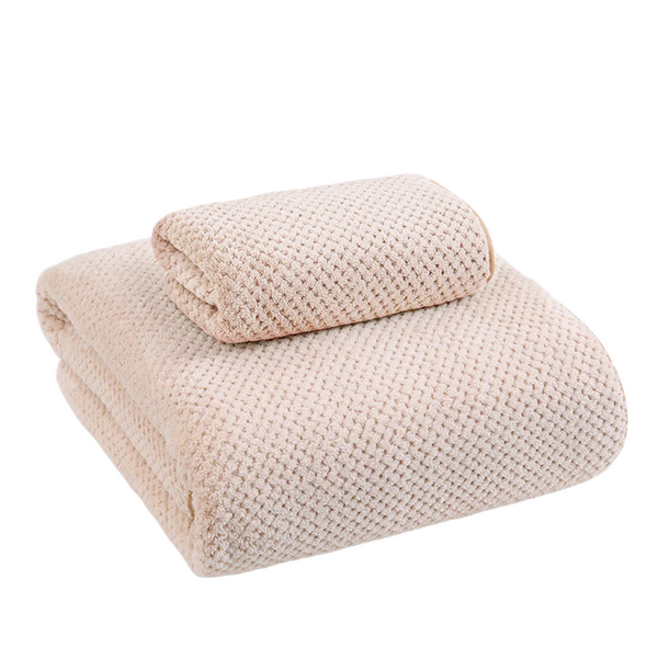Elosung Light Brown Luxury White Bath Towel And Hand Set Ultra Soft Absorbent Towels & Washcloths