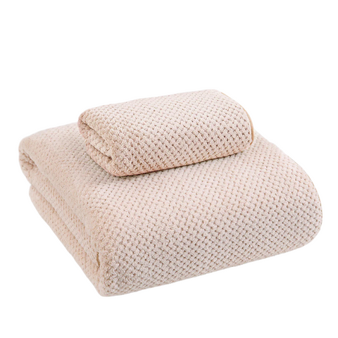 Elosung Light Brown Luxury White Bath Towel And Hand Set Ultra Soft Absorbent Towels & Washcloths