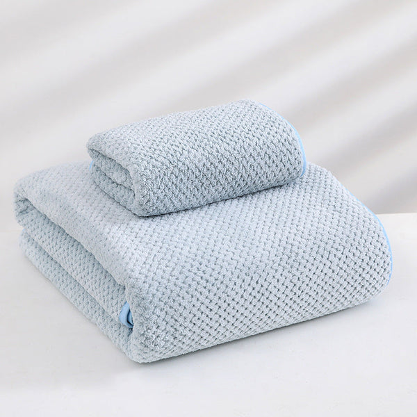 Ultra Soft & Absorbent Blue Luxury Bath And Hand Towel Set Towels & Washcloths