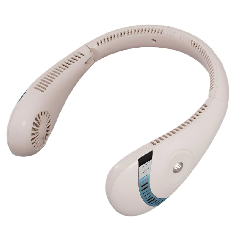 Elosung Pink Rechargeable 5000Mah Portable Neck Fan With 3 Speed Settings Portable Fans