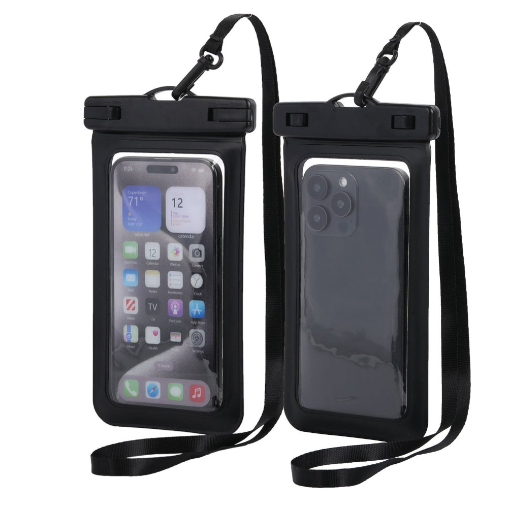 Elosung Black Four Pieces Per Set Waterproof Phone Pouch With Clear Touchscreen And Lanyard Other Mobile Accessories