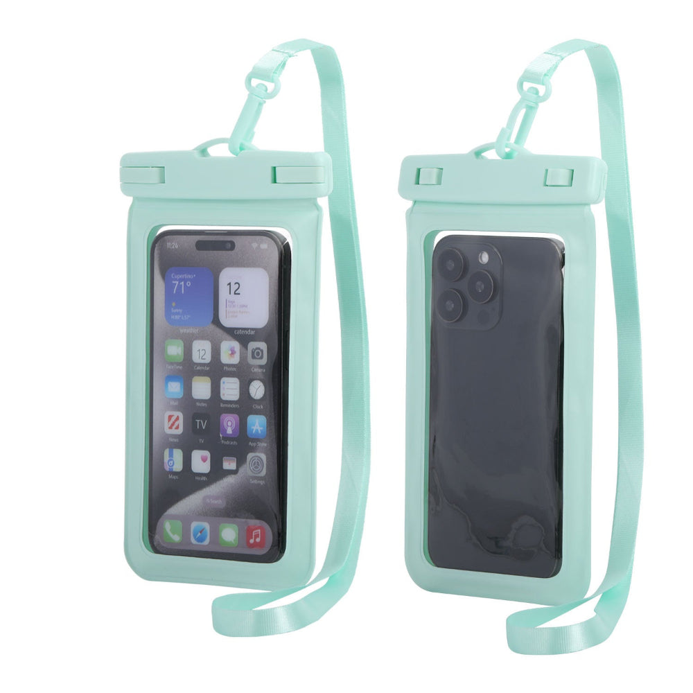Elosung Light Blue Four Pieces Per Set Waterproof Phone Pouch With Clear Touchscreen Window And Lanyard Straps & Charms