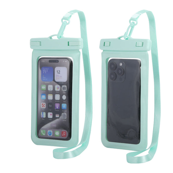 Elosung Light Blue Four Pieces Per Waterproof Phone Pouch With Clear Touchscreen Window And Lanyard Straps & Charms