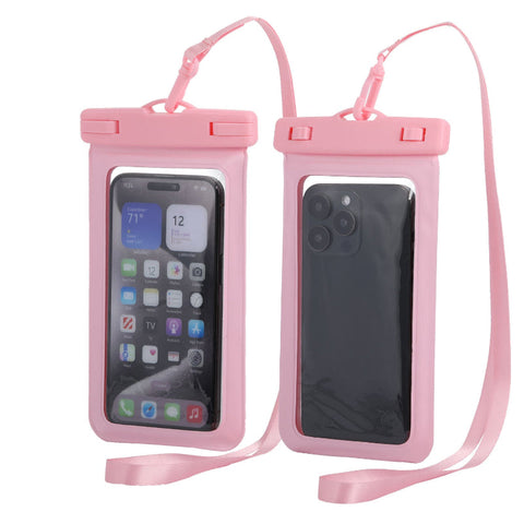 Elosung Pink Four Pieces Per Set Waterproof Phone Pouch With Clear Touchscreen And Lanyard Other Mobile Accessories