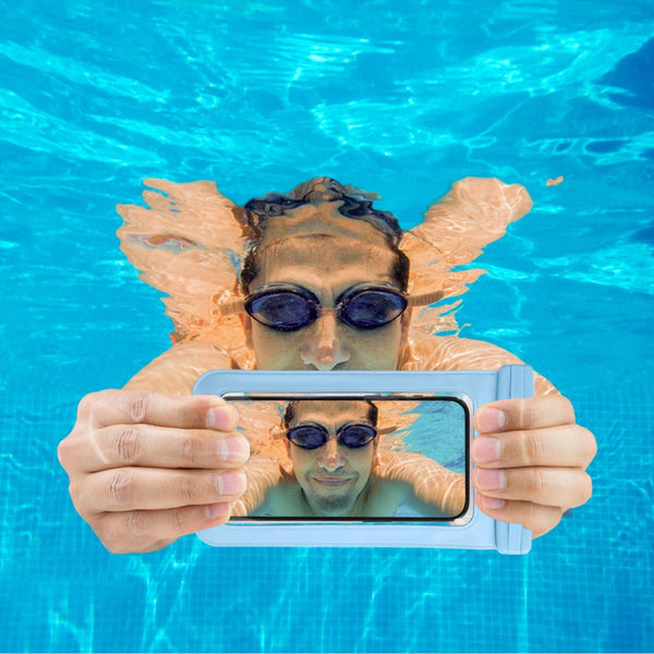 Blue Four Pieces Per Set Waterproof Phone Pouch With Clear Touchscreen And Lanyard Cases Covers & Skins