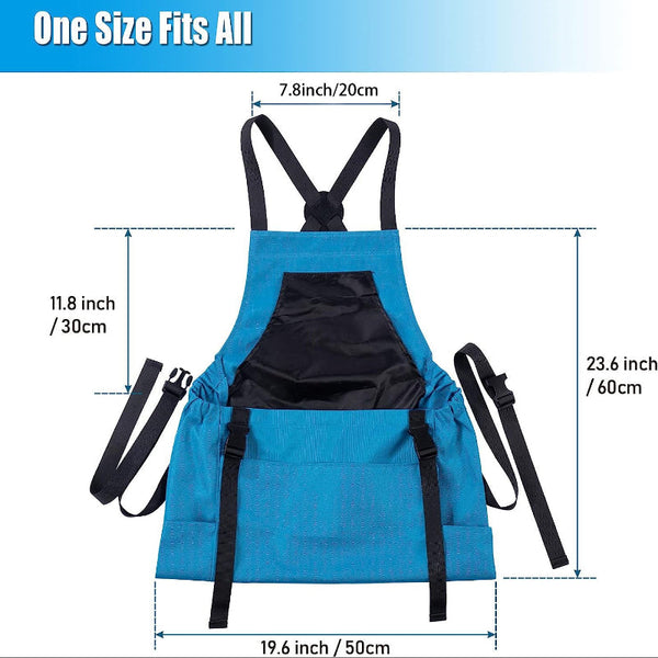 Elosung Blue Garden Harvesting Apron With Large Storage Pocket Tool Carriers Aprons & Belts