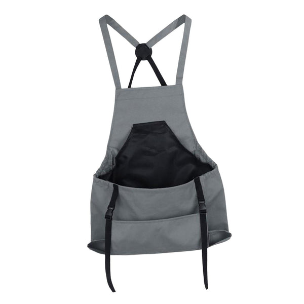 Elosung Grey Garden Harvesting Apron With Large Storage Pocket Tool Carriers Aprons & Belts