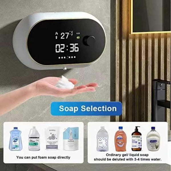 Black Wall Mounted Automatic Foam Soap Dispenser With Led Display Soap Dishes & Dispensers