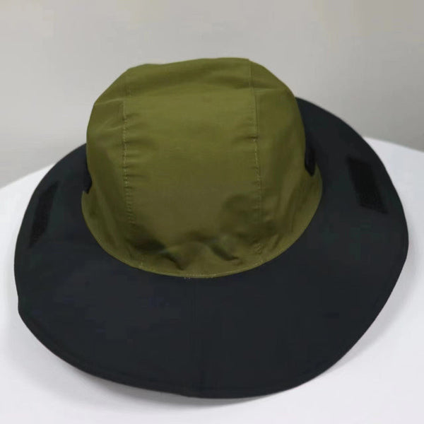 Military Green Outdoor Waterproof Wide Brim Rain Hat Heavy Duty Protection Hats