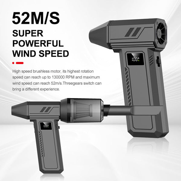 Elosung Black 130000 Turn Compact Handheld Air Blower And Vacuum Cleaner With Dual Functionality Hair Dryers