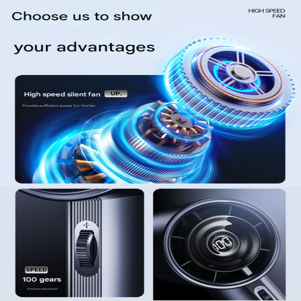 Pink High Power Portable Handheld Fan With Digital Display Portable Fans