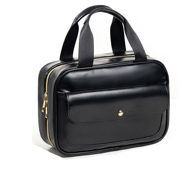 Black Multifunctional Travel Toiletry Organizer With Hanger And Large Storage Capacity Packing Organisers