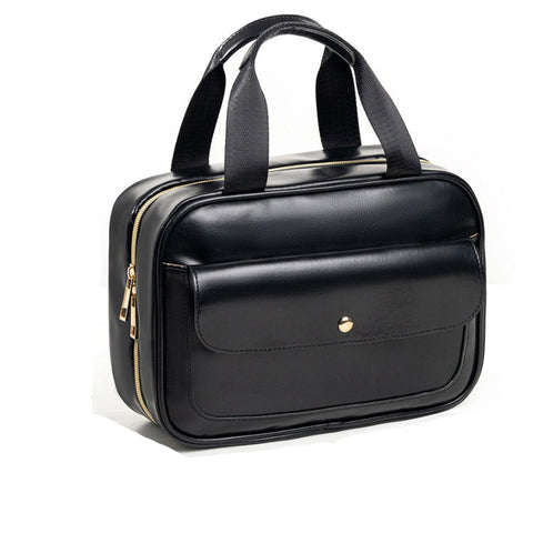 Black Multifunctional Travel Toiletry Organizer With Hanger And Large Storage Capacity Packing Organisers