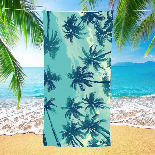 Elosung 2 Pcs Palm Frond Extra Large Microfiber Double Sided Beach Towel Quick Drying And Portable Towels & Washcloths