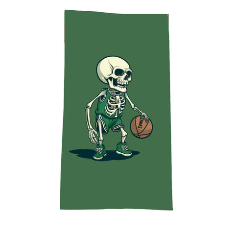 Elosung 2 Pcs Skeleton Man Playing Basketball Extra Large Microfiber Double Sided Beach Towel Quick Drying And Portable Towels & Washcloths