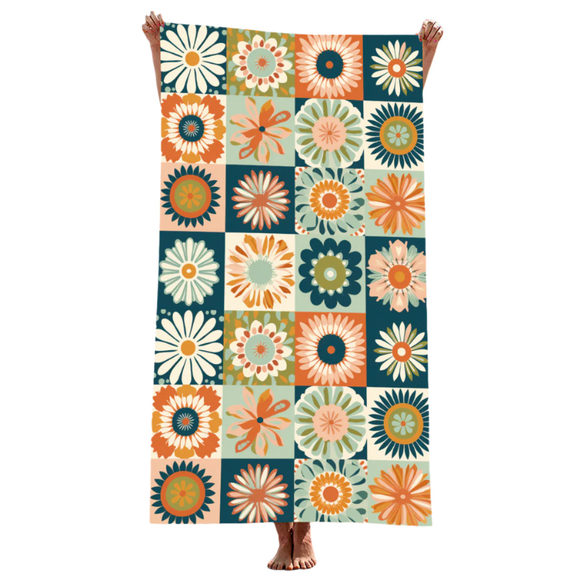 Elosung 2 Pcs Bohemian Style Extra Large Microfiber Double Sided Beach Towel Quick Drying And Portable Towels & Washcloths