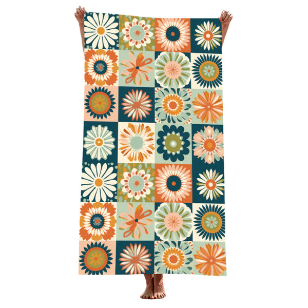 Elosung 2 Pcs Bohemian Style Extra Large Microfiber Double Sided Beach Towel Quick Drying And Portable Towels & Washcloths