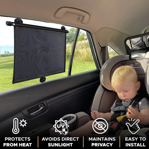 Elosung 2 Pcs Car Side Sunshade Protector Uv Protection And Heat Blocker 40X45cm Sun Visors