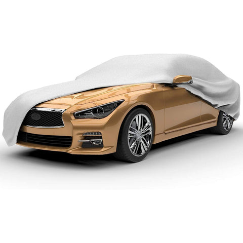 Elosung All Season Car Cover Waterproof And Uv Resistant L Size 480X175x120cm For Compact Cars Car Covers