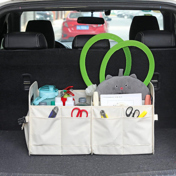 Rose Red Large Car Storage Organizer With Handles 24X17.6X12.2In Collapsible Car Organisers