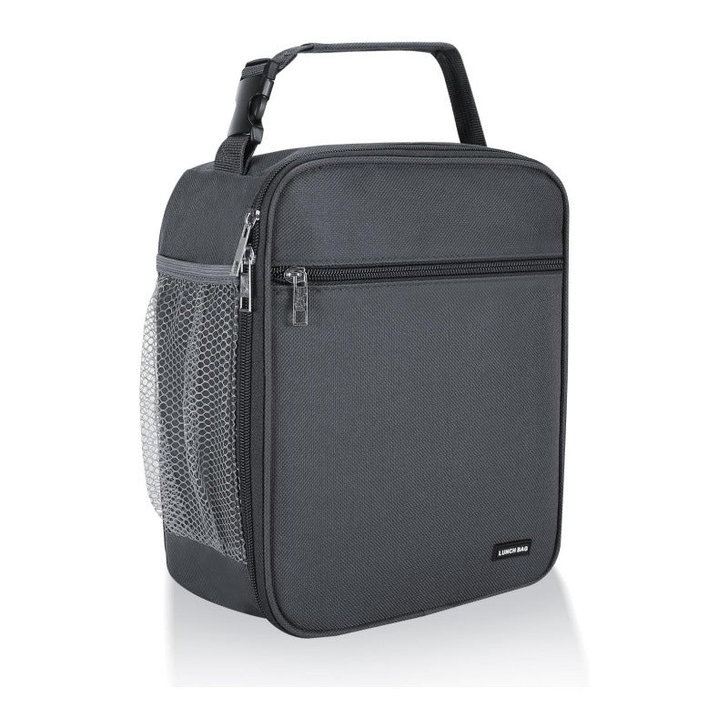 Grey Set Of 2 Handheld Insulated Lunch Bags For Food Storage Lunchboxes