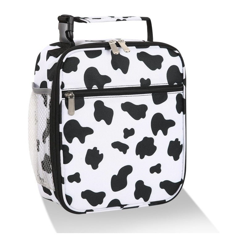 Elosung Black And White Spots Set Of 2 Handheld Insulated Lunch Bags For Food Storage Lunchboxes